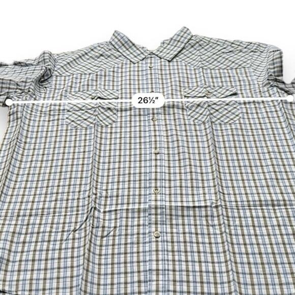 Atlas for Men Cream & Blue Check Striped‎ Button Down Shirt Sz 3XL NEW - Picture 8 of 9